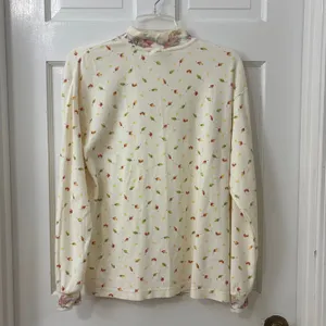 VTG Northern Reflections 80s 90s Autumn Leaves Mock Neck Top S Fall Granola thumbnail 5