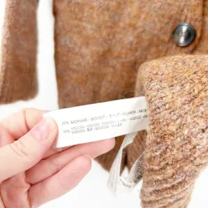 Zara‎ Knit Womens Neutral Wool Mohair Blend Knit Cardigan Sweater Size M Brown thumbnail 6