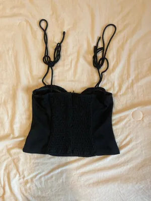 Princess Polly Black Crop Top  thumbnail 3