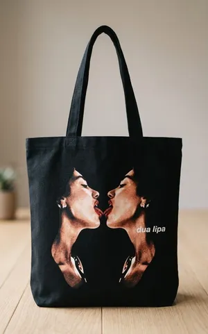 Dua Lipa Radical Optimism Tour Japan VIP Exclusive Black Canvas Tote Bag Merch thumbnail 1