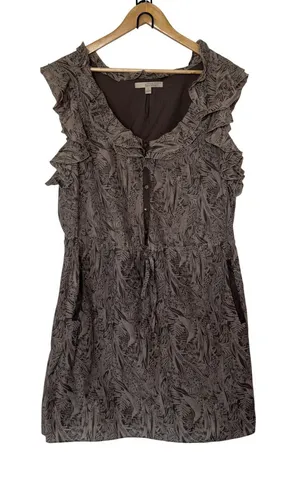 Banana Republic Heritage 14 Botanical Print Ruffle Dress Fairy Grunge Whimsigoth thumbnail 1