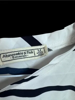 Abercrombie & Fitch White Top with Navy Stripes thumbnail 3