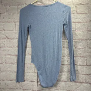 Aerie Ribbed Long Sleeve Bodysuit in Light Blue Size XS thumbnail 9