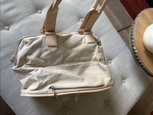 BEIS Beige Canvas Weekender Carry-On Overnight Travel Tote Bag Read Description thumbnail 3