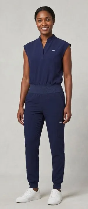 Figs Navy Sleeveless Bodysuit Top thumbnail 1