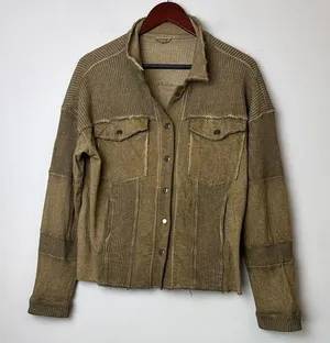 POL woman's I oversized Olive Green shirt Jacket sz S thumbnail 1
