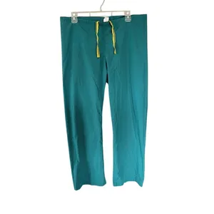 Green Scrub Pants XS Drawstring Medical Utility Workwear Straight Leg thumbnail 2