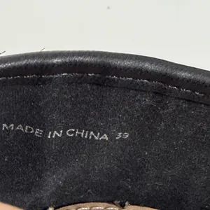 Dune London Hallo Ballet Flats 8 Black Gold Tweed Metallic Bow Logo Charm thumbnail 7