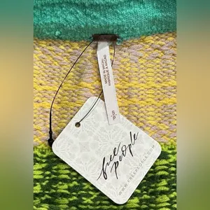 NWT Free People After School Thick Knit Patchwork Mini Skirt Green Combo Small‎ thumbnail 6
