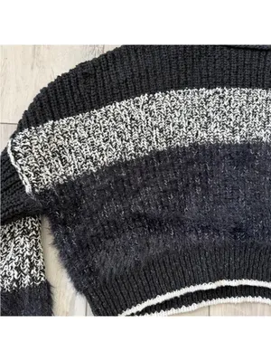 Free People Sunbrite Colorblocked whimsigoth Fuzzy Cropped Mockneck small thumbnail 8