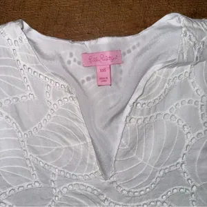 Lilly Pulitzer Astara Top in Resort White Leaf Eyelet thumbnail 3