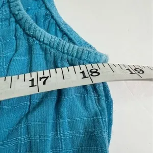 NWT American Eagle Blue Gauze Boho Cropped Smocked Top Size L thumbnail 8