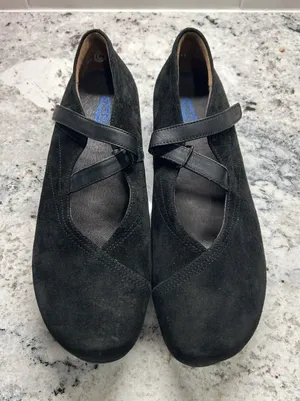 Wolky 42 Black Passion Mary Jane Goat Suede Leather US 11.5 Walking Shoe Comfort thumbnail 1