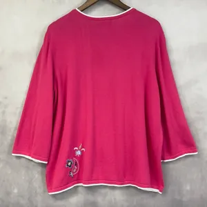 Breckenridge Cardigan Sweater Women XL Embroidered Cotton Cottage‎ Boho Indie thumbnail 5