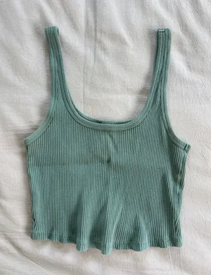 Old Navy Sage Green Ribbed Crop Tank Top - S thumbnail 1