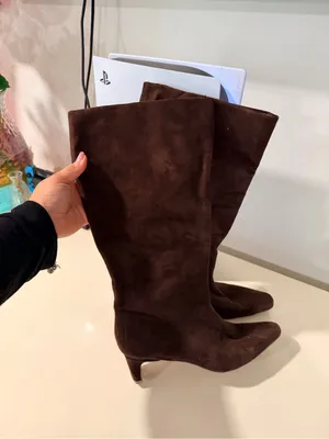 Splendid Brown Suede Knee-High Kitten Heel Boots - Women thumbnail 3