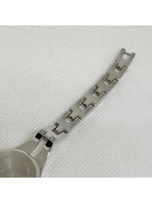 Women’s silver gold tone watch quartz 22mm mop dial links bracelet 6.5” running thumbnail 7
