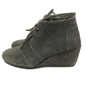 Toms Suede Desert Wedge Bootie Dark Gray Size 6.5‎ thumbnail 5