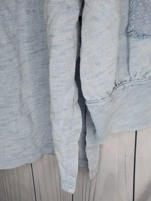 We The Free Free People Petal Pusher Pullover Boho Light Blue Long Sleeve Top thumbnail 4