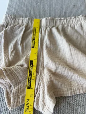 GAP Light Tan Cream Cotton Gauze Elastic Waist Shorts Size Medium thumbnail 9