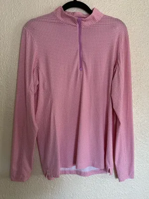 Peter Millar Women's Lightweight Sun Shirt quarter zip Lilac Blossom size M thumbnail 3