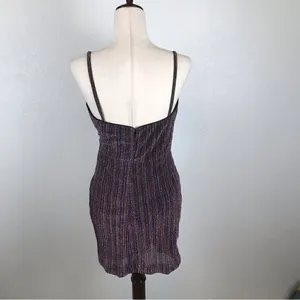 Revolve NBD Andela multicolored metallic wrap‎ style ruched side mini dress M thumbnail 6