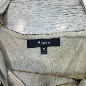 Express Vintage Y2K Brown Snakeskin Mesh Ruched Camisole Top Womens Medium 2007‎ thumbnail 4