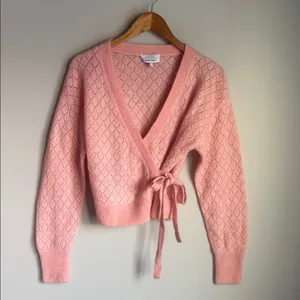 NEW & OTHER STORIES Pointelle Knit Wrap Cardigan Small thumbnail 2