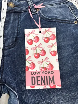 Love Soho Dark Blue Flare Jeans - Low Rise Stretch Size 5 NEW thumbnail 5