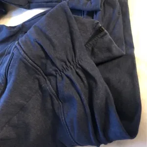 Patagonia Organic Cotton Navy Zip Up Gorpcore Sweatshirt Thumbholes M thumbnail 10
