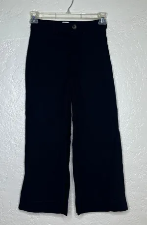 Maeve Anthropologie‎ The Collete Black Wide Leg Cropped Pants High Rise 27P thumbnail 1