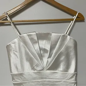 Lulu’s Little White Satin Dress, Size medium, NWT‎ thumbnail 5