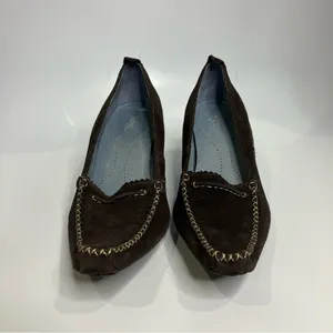 Indigo by Clarks brown suede pointed toe heels dancing shoes size 9‎ thumbnail 2