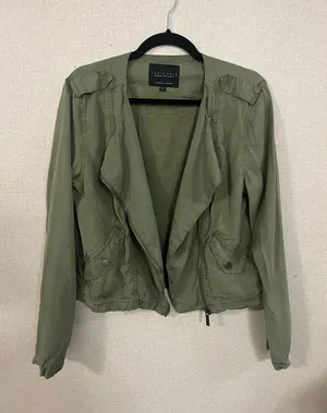 Army green zipper jacket thumbnail 1