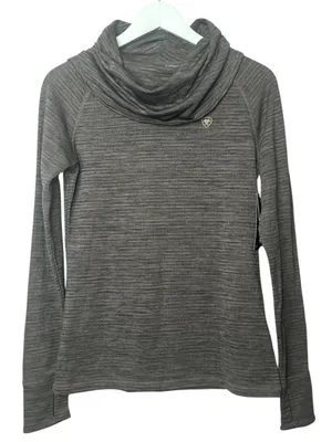 Ariat Gridwork BaseLayer Top Cowl Neck Barbark Small thumbnail 1