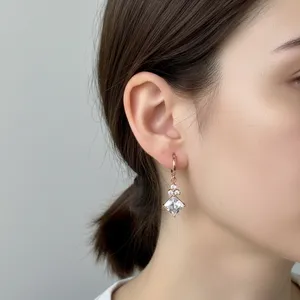 NWOT Hoop Crystal Earrings Gold thumbnail 2