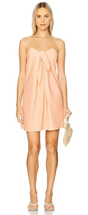 Caroline Constas Kaia Mini Dress Peach Pink Womens Size Medium thumbnail 1