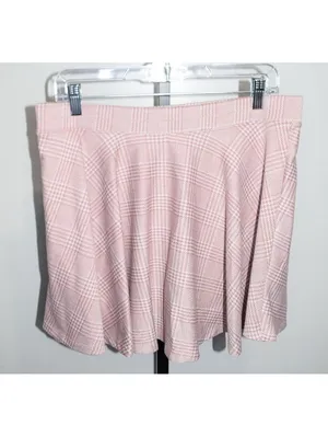 Halara Pink Plaid Skater Skirt with Built-in Shorts, Size XL Preppy Sporty thumbnail 2