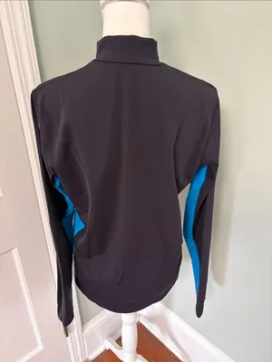 Lands'‎ End Navy & Blue Quarter-Zip Athletic Rash Guard Long-Sleeve Top Medium thumbnail 3
