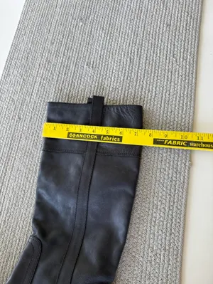 Lucky Brand Black Leather Knee High Riding Boots Sz 8 thumbnail 5