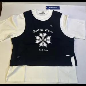 Aelfric Eden Punk Emo‎ Goth Preppy Oversized Distressed T Shirt Vest XS NWT thumbnail 6