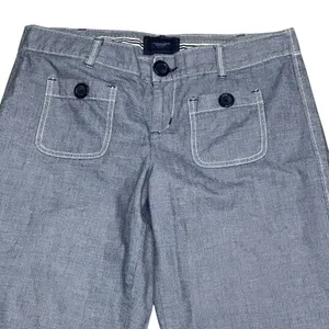American Eagle Wide Leg Pants Women's Size 10 Low Rise Blue Utility Streetwear thumbnail 3