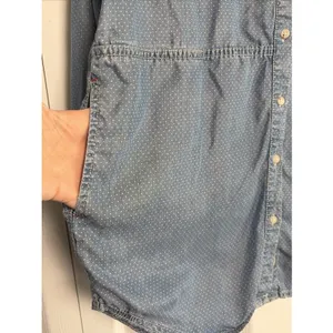 Barbour Sailboat Shirt Tunic Womens Size 8‎ Blue Polka Dot Denim thumbnail 3