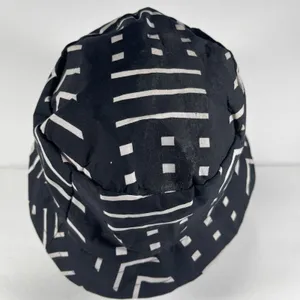 Reversible Bucket Hat Black White Mudcloth Print Boho Festival Sun Hat Unisex thumbnail 3
