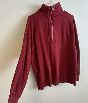 Wild Fable Burgundy quarter Zip Sweater thumbnail 1