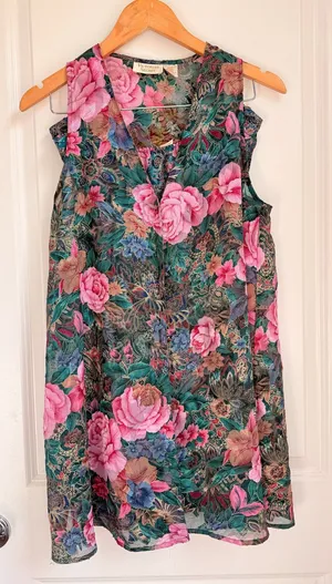 Vintage‎ Victoria Secret Gold Label 2pcs Nightie Undie Satin Floral Sleep Shirt thumbnail 1