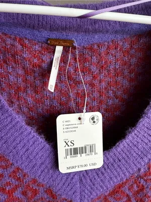 Free People Lavender and Orange V-Neck Sweater Vest Through the Motions thumbnail 5