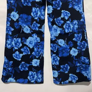 Area stars New Floral Print Work Pants Trousers Hannah Black Blue Size XL thumbnail 10