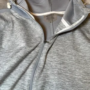 ASICS Womens Size Large Gray D1 Quarter Zip Hoodie Pullover Athletic Running Top thumbnail 7