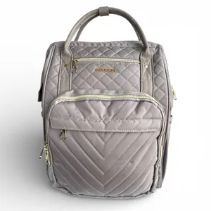 KROSER 17” Quilted Laptop Backpack NWOT Beige RFID USB Work Travel Bag thumbnail 12